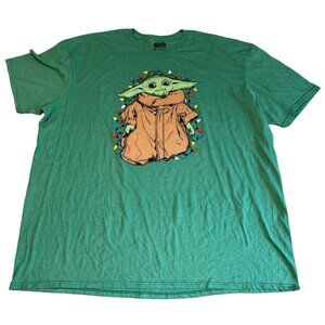 Star Wars Baby Yoda Short Sleeve T Shirt Yoda with Christmas Lights Green Size 3